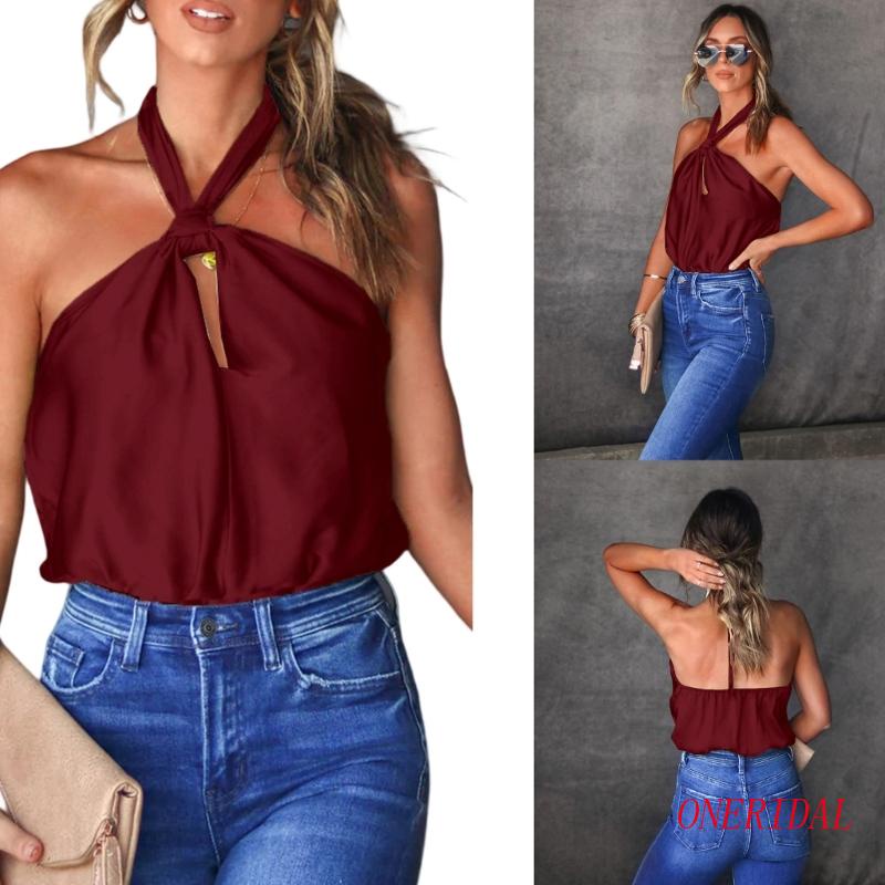 Áo Hai Dây Cổ Sâu Hở Lưng Gợi Cảm Dành Cho Nữ