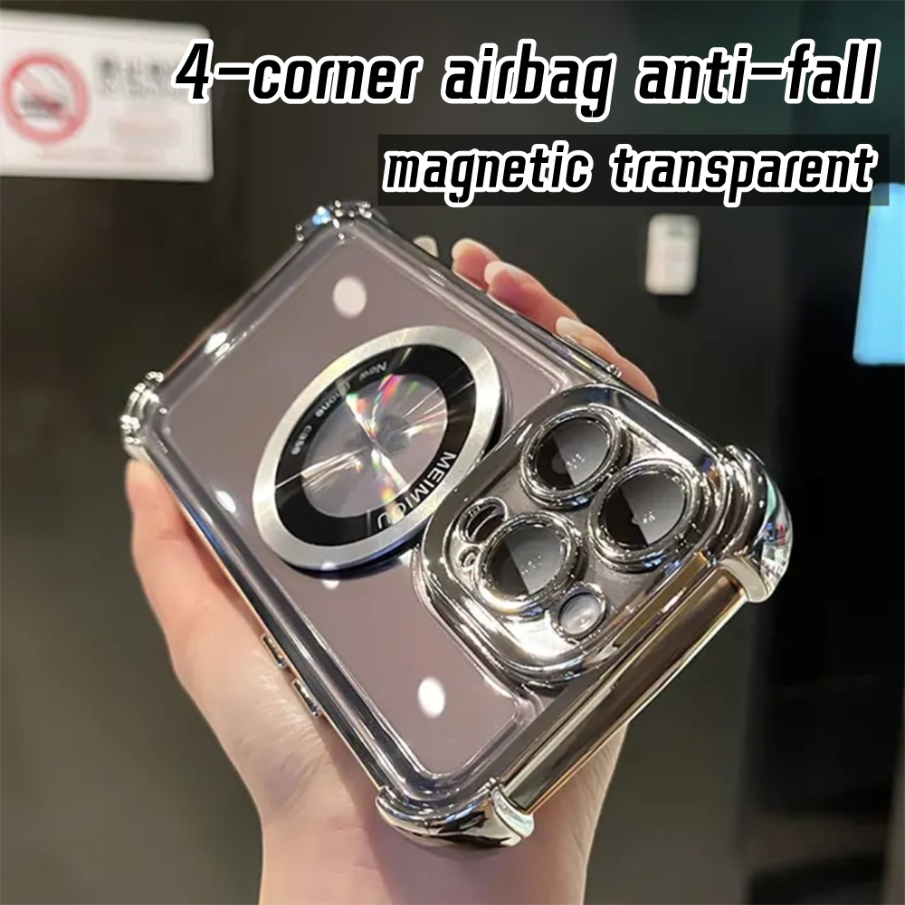 ốp điện thoại iphone 14 13 12pro max vệ camera case iPhone Ốp Điện Thoại TPU Mạ Điện Từ Tính Chống Sốc Có Túi Khí Chống Rơi Vỡ 4 Góc Cho Iphone14 13 12 11Pro Max 14