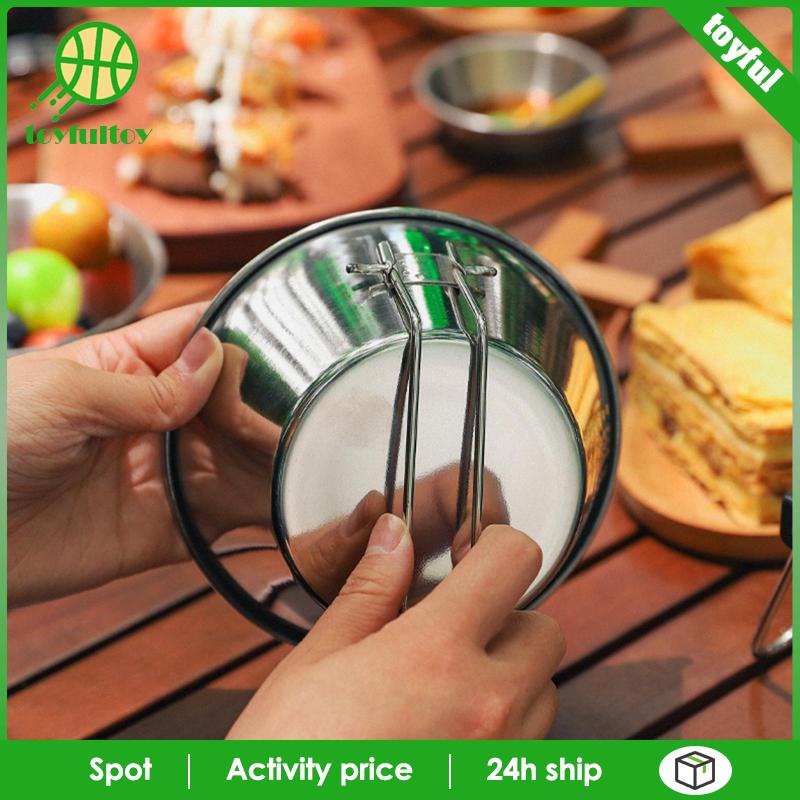 Bát Ăn 300ml Có Tay Cầm Thiết Kế Gấp Gọn Tiện Dụng Mang Theo Du Lịch / Dã Ngoại