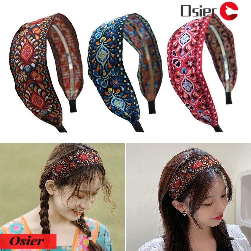 1 Băng Đô Cài Tóc Bản Rộng Phong Cách Bohemian Thời Trang