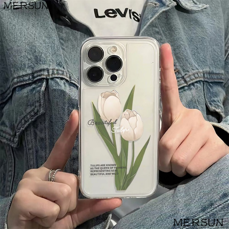 ✅Ốp Điện Thoại Mềm Chống Sốc Hình Hoa Tulip Cho Apple Iphone 11 14 Pro 1213 6In 78 6In plus11