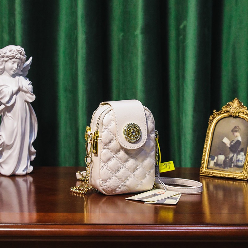 Túi Đeo Vai Màu Trơn Họa Tiết Hình Thoi Đơn Giản Thời Trang Cao Cấp Cho Nữ