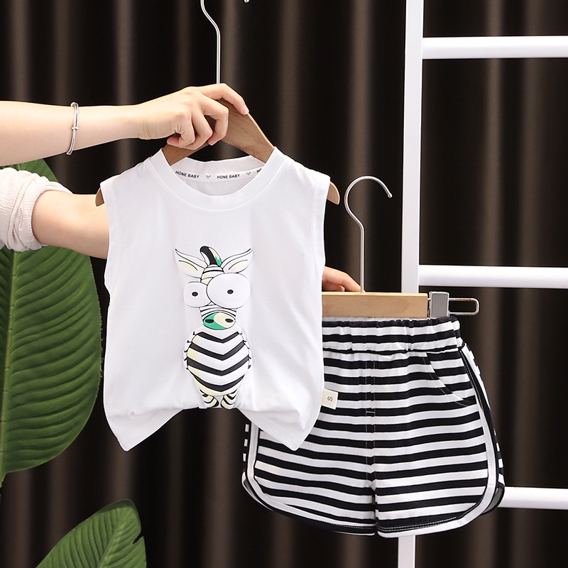 Set Đồ Thể Thao 2 Món Gồm Áo Ba Lỗ In Họa Tiết Hoạt Hình Và Quần Ngắn Phong Cách Hàn Quốc Thời Trang Mùa Hè 2023