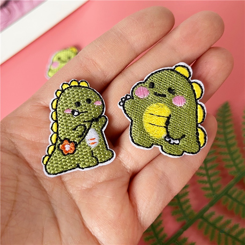 ♥ Sticker Ủi Thêu Hình Khủng Long Con Dễ Thương ♥ 1 Huy Hiệu Cài Áo Hình Khủng Long Q-1