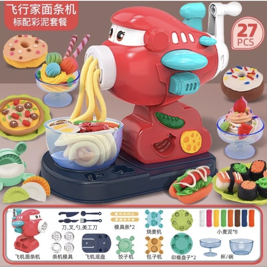 Đồ chơi DIY máy bay làm mì/kem từ đất nặn cho bé phát triển sự sáng tạo