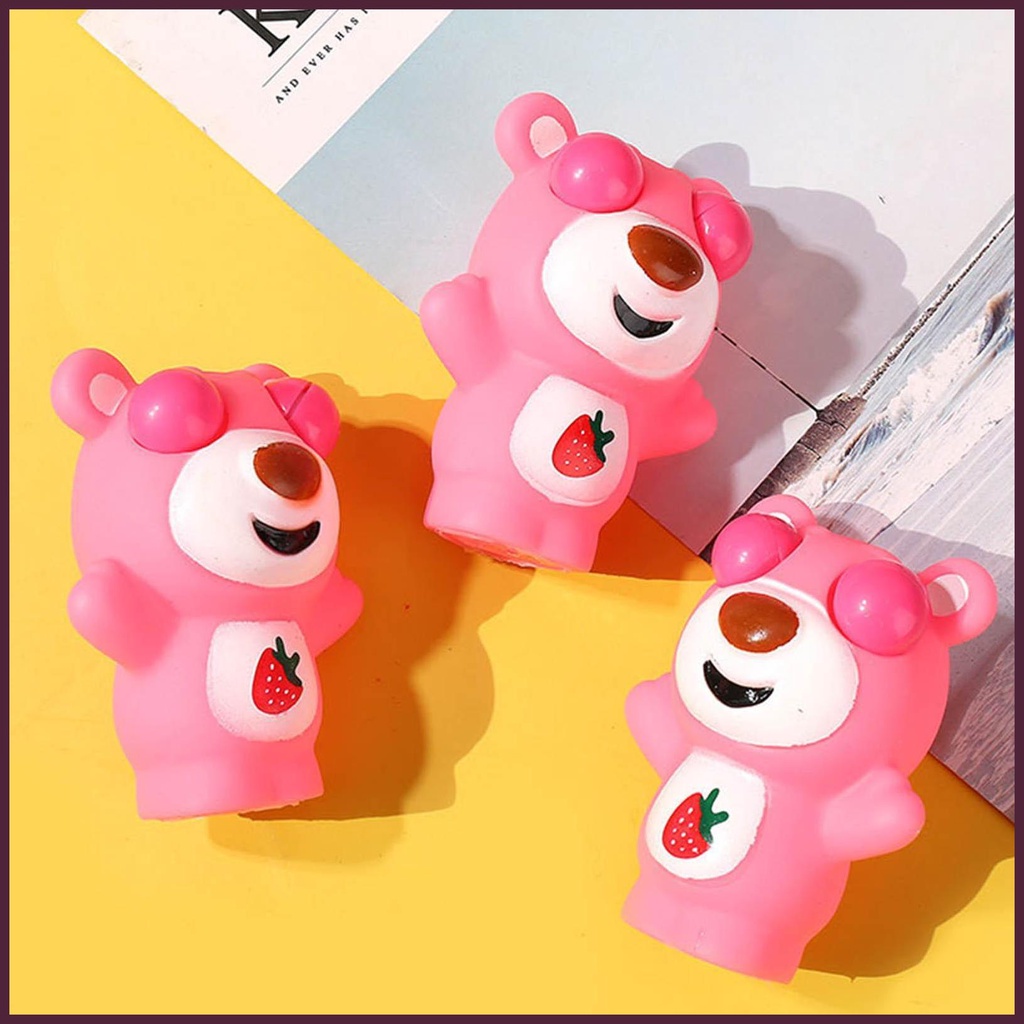 Móc Khóa Hình Gấu Dâu Tây Dễ Thương Vui Nhộn
