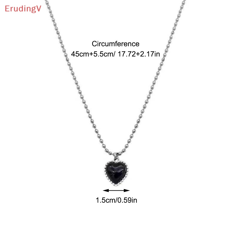 [ErudingV] Vòng cổ Mặt Hình Trái Tim Màu Đen Thời Trang Hàn Quốc Đơn Giản Dành Cho Nữ [Mới]
