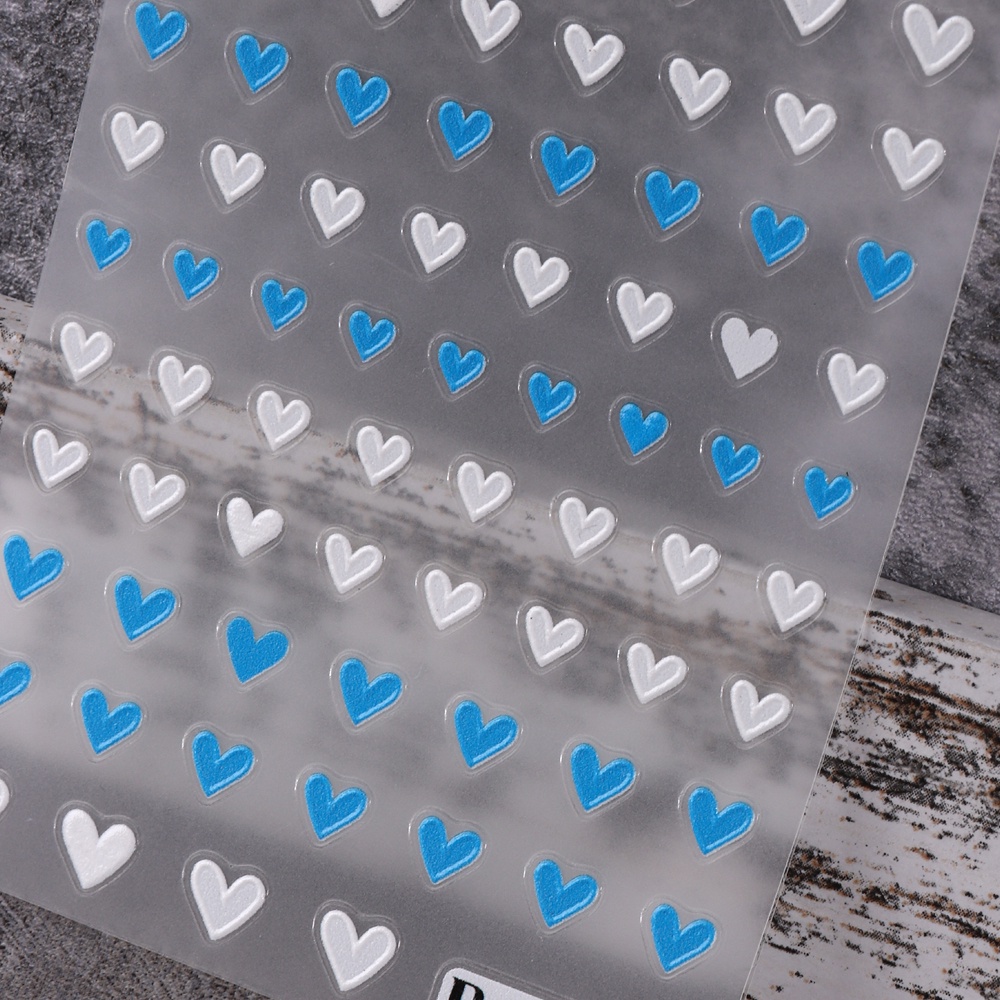 Miếng Dán Trang Trí Móng Tay Bằng Acrylic Dập Nổi Họa Tiết Trái Tim Ba Chiều