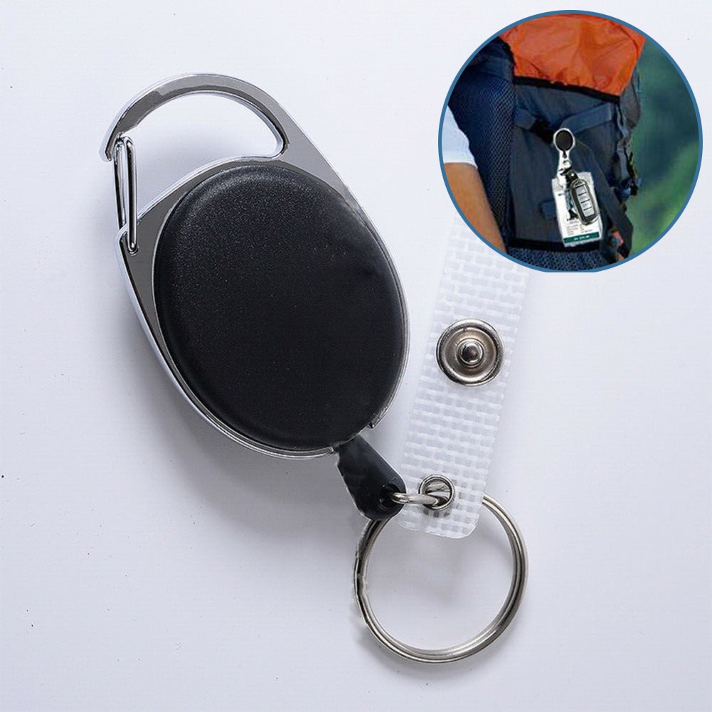 1 Móc Khóa Gắn Dây Thắt Lưng Có Thể Thu Gọn Màu Đen