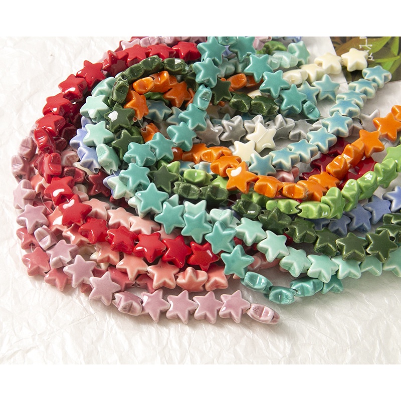 Hạt Sứ Hình Ngôi Sao 14mm Tự Làm Trang Sức