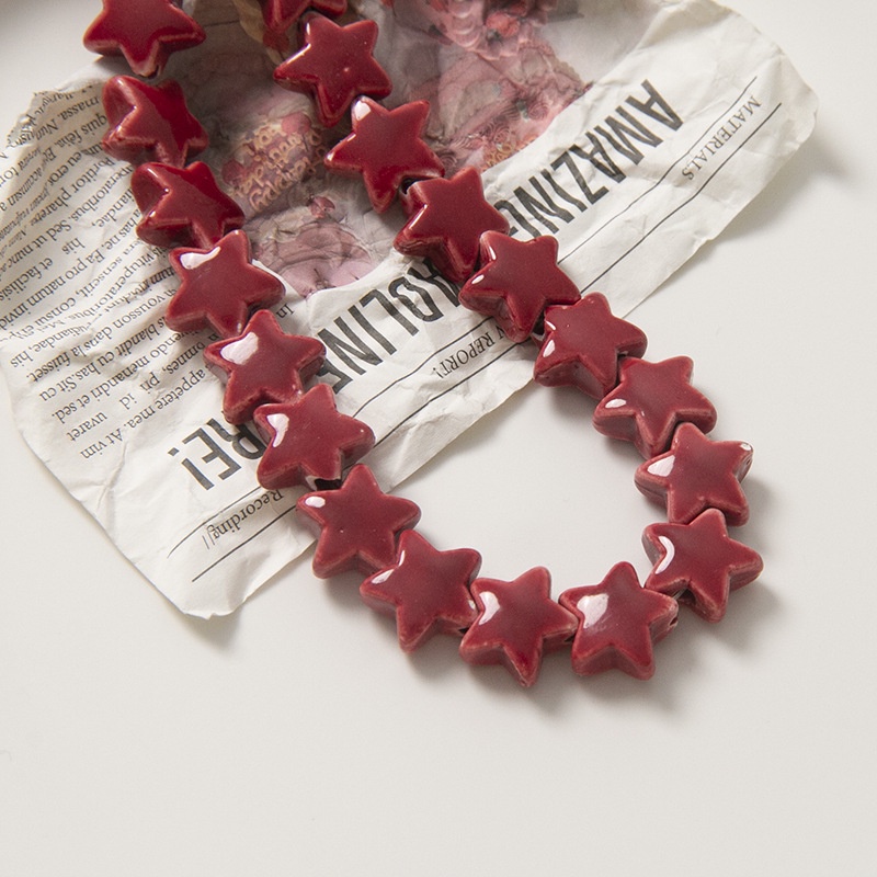 Hạt Sứ Hình Ngôi Sao 14mm Tự Làm Trang Sức