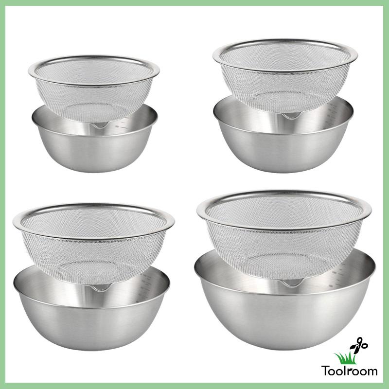 Set 2 Tô Đựng Trái Cây Bằng Thép Không Gỉ 304 Cao Cấp