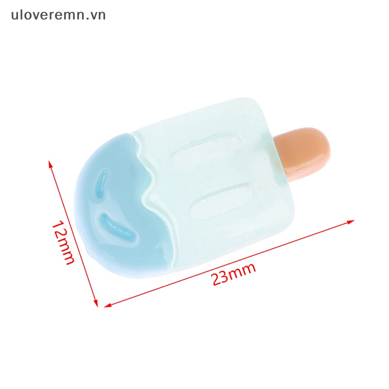 Set 2 Cây Kem Đồ Chơi Mini Bằng Resin Phát Sáng Dễ Thương Trang Trí DIY