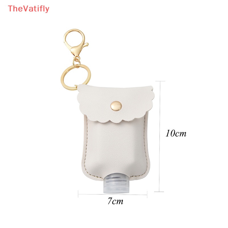 [Thevalifly] Chai Đựng Nước Rửa Tay Khử Trùng Bằng Da Có Móc Khóa Có Thể Nạp Lại