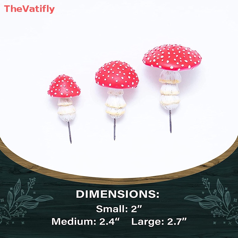 [Thevalifly] Đồ trang trí Nấm Mini Phát Sáng Trong Bóng Tối Trang Trí Vườn Thần Tiên