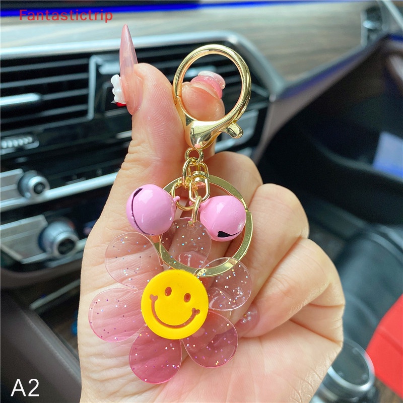 Móc Khóa Hoa Hướng Dương Mặt Cười Xinh Xắn Mới