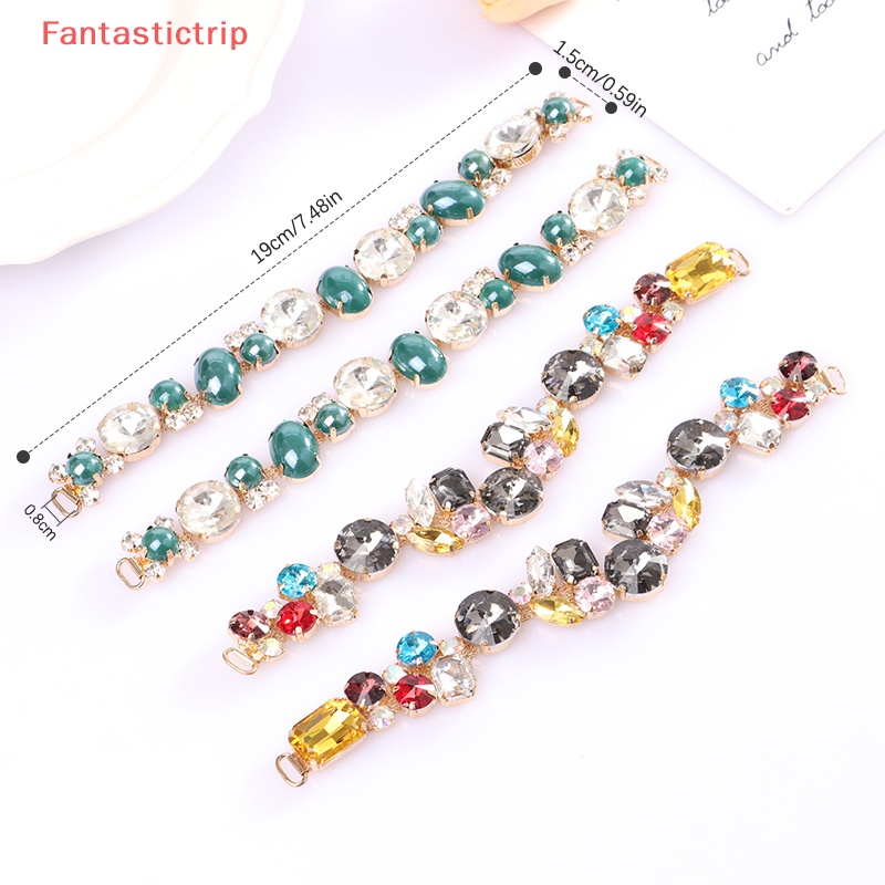 1 Cặp Khóa Nối Trang Trí Dép Sandal DIY Bằng Kim Loại Đính Đá