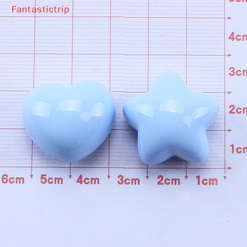 [Fantastictrip] Set 10 Kẹp Tóc Resin Hình Ngôi Sao / Trái Tim Dễ Thương Bằng Nhựa Resin Tự Làm Phụ Kiện Trang Sức Điện Thoại Di Động