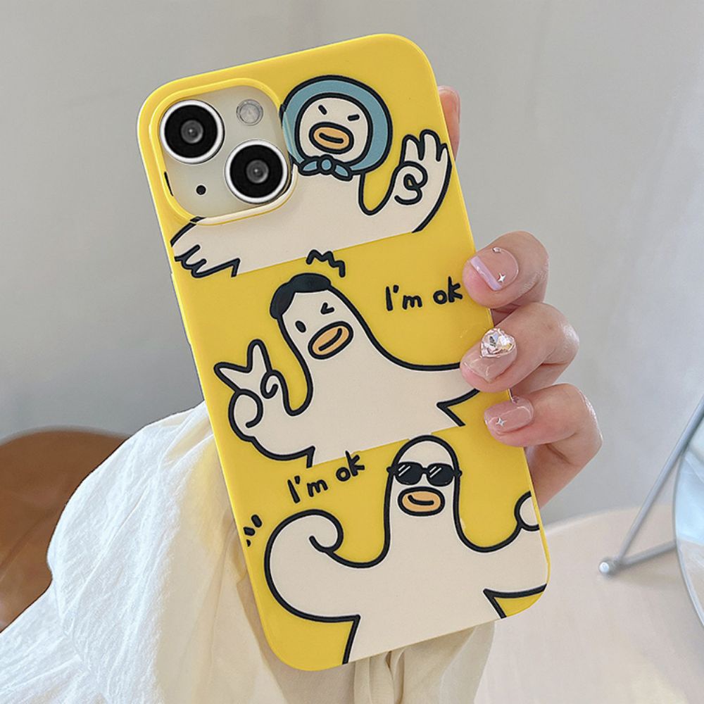 Ốp Điện Thoại Họa Tiết Vịt Đeo Kính Mát Cho IPhone 14 Pro Max 13 12 11 Pro Max XS XR 7 8 Plus