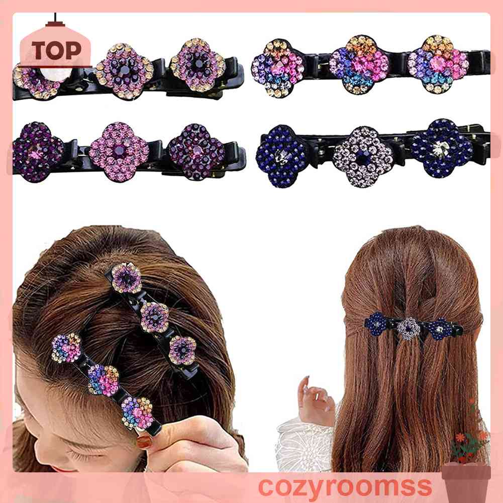 Set 4 Kẹp Tóc Đính Đá Lấp Lánh Dành Cho Nữ