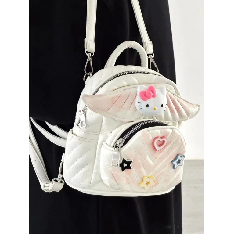 Ba Lô Đính Đá Hình Đôi Cánh Dễ Thương Phong Cách Hàn Quốc Cho Nữ