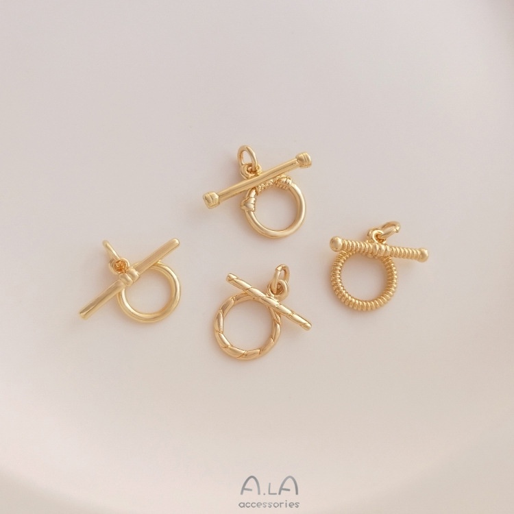 💖Trang sức DIY phụ kiện💖Khóa Vòng Cổ / Vòng Tay Mạ Vàng 14k Nhiều Màu Sắc DIY