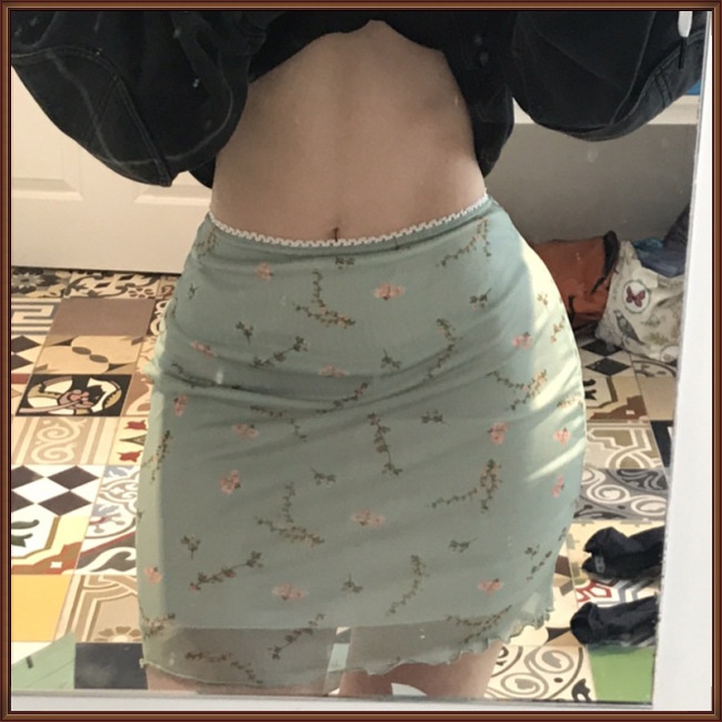 Chân Váy Ngắn Lưng Cao Ôm Dáng In Họa Tiết Hoa Quyến Rũ Thời Trang Cho Nữ