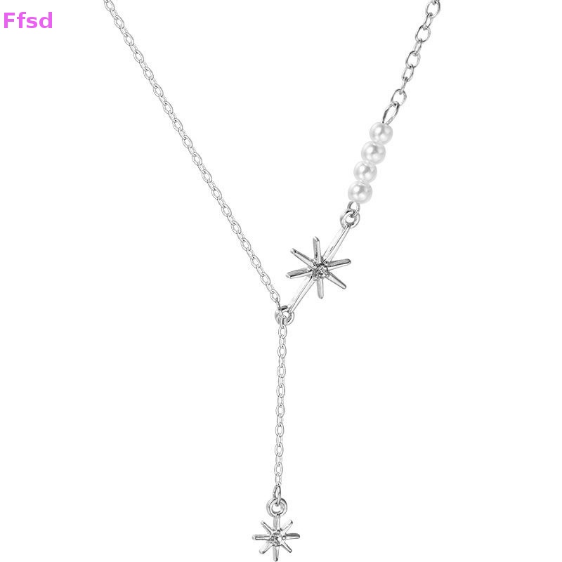 {Ffsd} Vòng cổ Mặt Hình Ngôi Sao Đính Đá Zircon Ngọc Trai Thời Trang Mùa Hè Cho Nữ