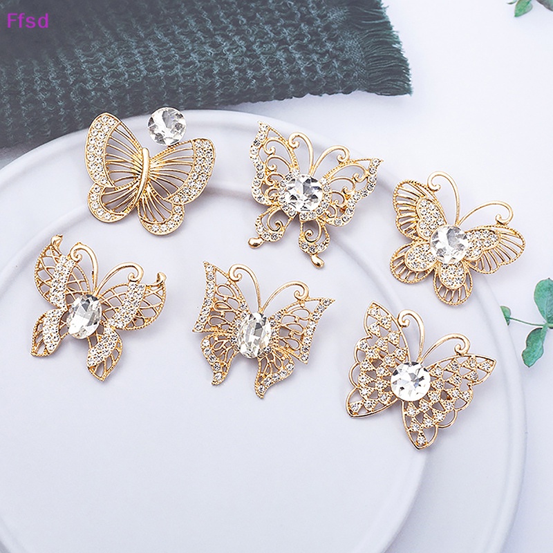{Ffsd} Trâm Cài Áo Bằng Hợp Kim Hình Bướm Đính Đá Thời Trang Dễ Phối Đồ Trang Phục Vải Corsage * Hàng Bán Chạy