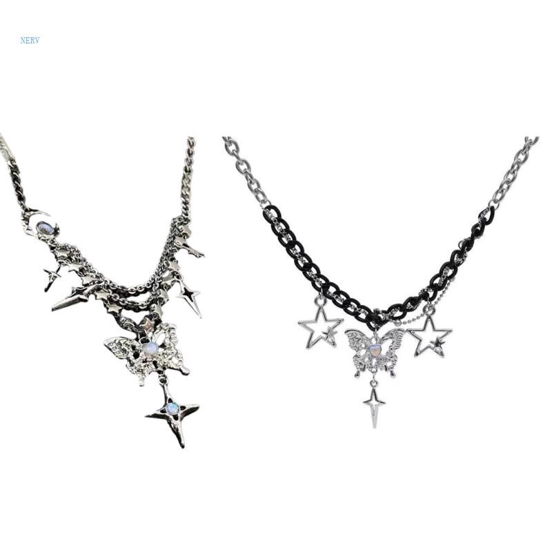 Vòng cổ Mạ Vàng Y2k Mặt Hình Bướm Thời Trang Cho Nữ