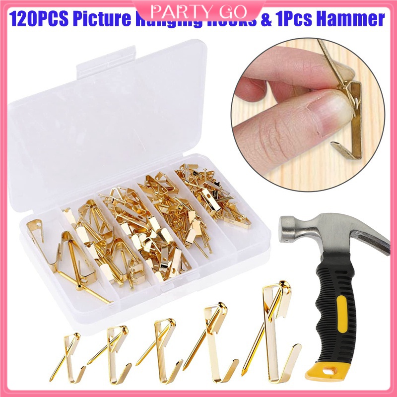 Bộ 120 Móc Treo Tranh Ảnh 10 / 20 / 30 / 50 / 100LB Bằng Gỗ