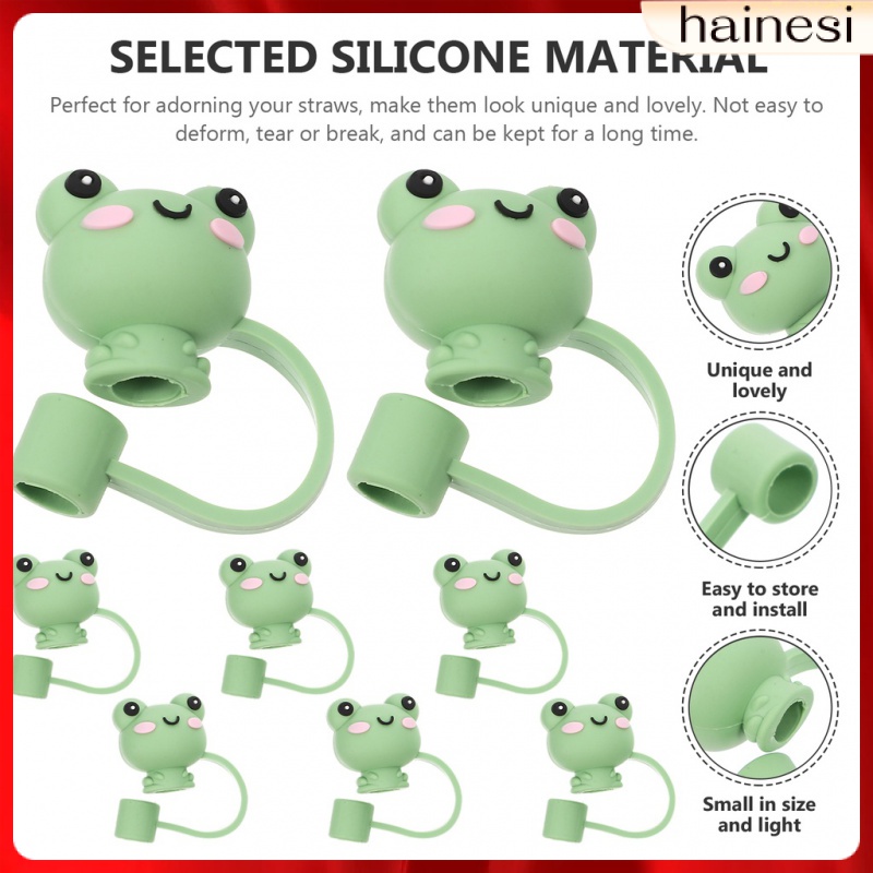 Set 8 Nắp Đậy Ống Hút Bằng Silicone Tái Sử Dụng Tiện Lợi