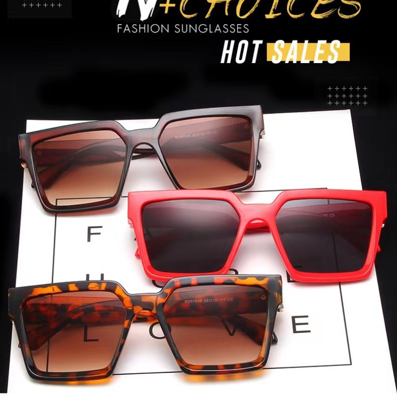 Kính Mát Gọng Vuông Lớn Phong Cách Âu Mỹ Mới