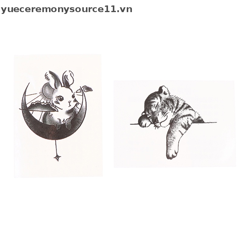 1 Miếng Dán Hình Xăm Tạm Thời Hình Hổ / Cá Voi / Mặt Trăng Cá Tính Dành Cho Học Sinh