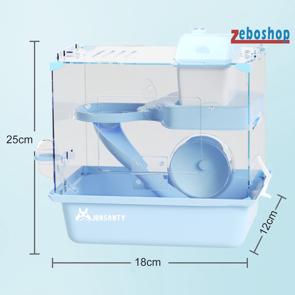 Cửa Hàng zeboshop Lồng Nuôi Chuột Hamster Bằng Nhựa Trong Suốt Độ Trong Suốt Cao Giữ Ấm Mùa Đông Hình Vuông Nhỏ