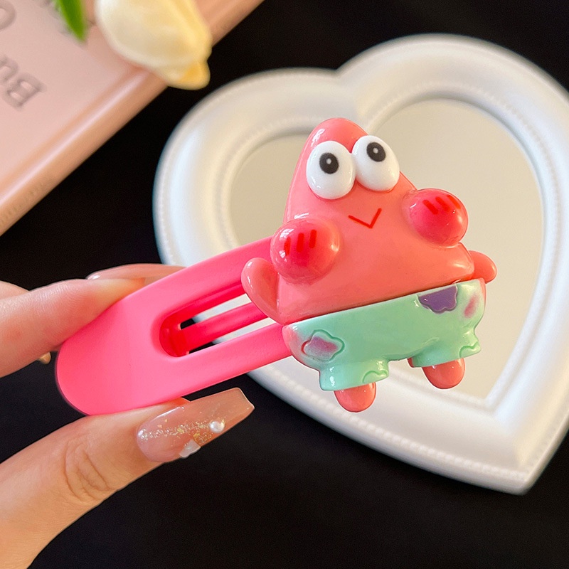 Kẹp Tóc Nhỏ Hình SpongeBob / Ngôi Sao / Vịt Hoạt Hình Dễ Thương