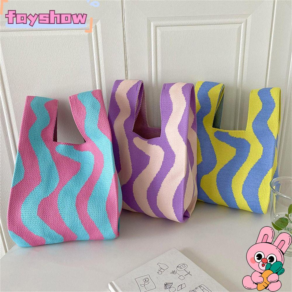 Túi Tote Đan Len Thủ Công Cỡ Nhỏ Thiết Kế Thắt Nút Dễ Thương