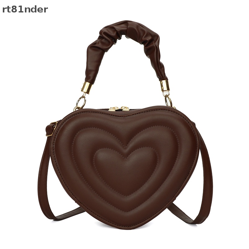 Túi Đeo Chéo Vai Bằng Da PU Họa Tiết Trái Tim Thời Trang Sành Điệu Cho Nữ