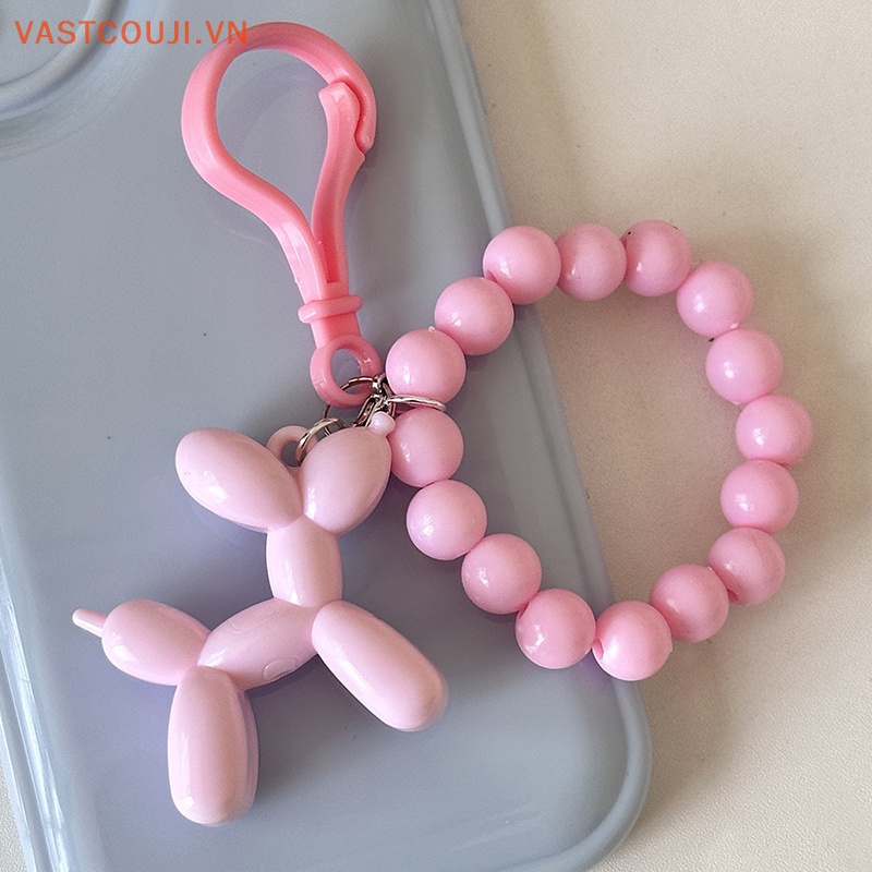 1 Móc Khóa Hình Chú Chó Và Bong Bóng Ngọc Trai Dễ Thương