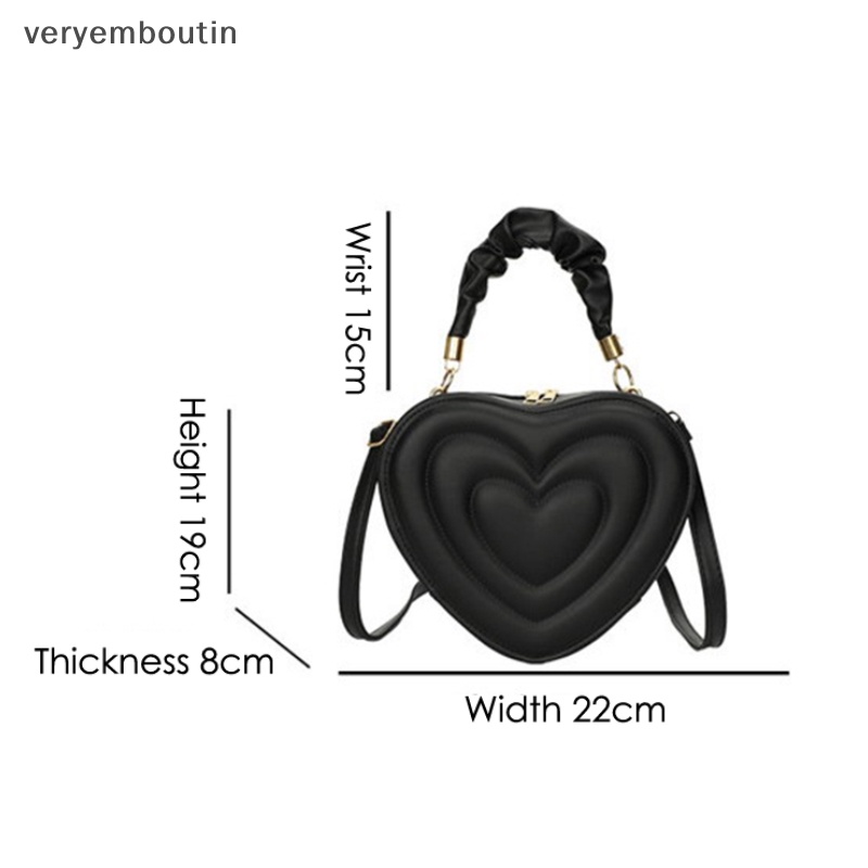 Túi Đeo Chéo Vai Bằng Da PU Họa Tiết Trái Tim Thời Trang Sành Điệu Cho Nữ