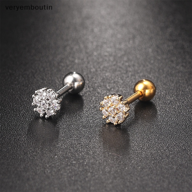 1 Khuyên Tai Dạng Xoắn Ốc Đính Đá Zircon