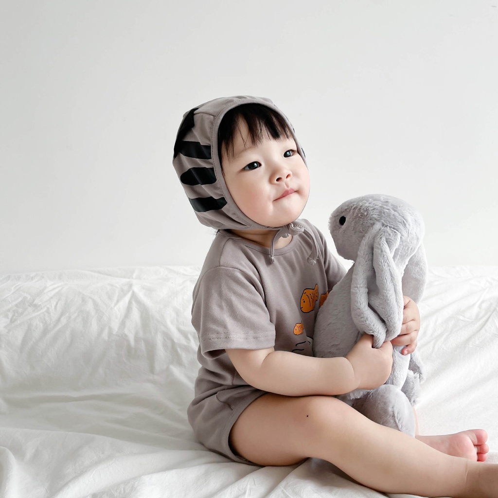 Áo Thun Tay Ngắn In Hình Cá Phong Cách Hàn Quốc Thời Trang Mùa Hè Cho Bé