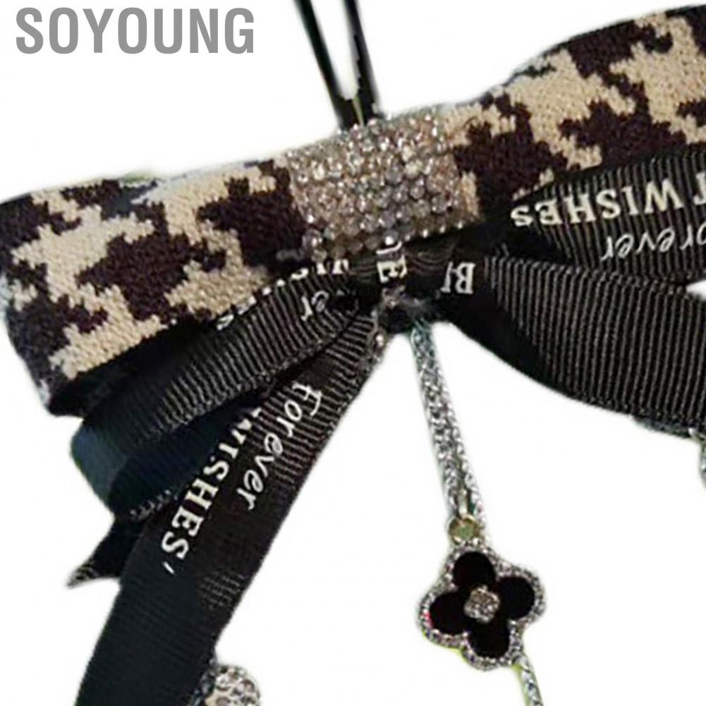 Soyoung Rear View Mirror Ornament  Bowknot Car Rearview Charm Portable Exquisite for Decor