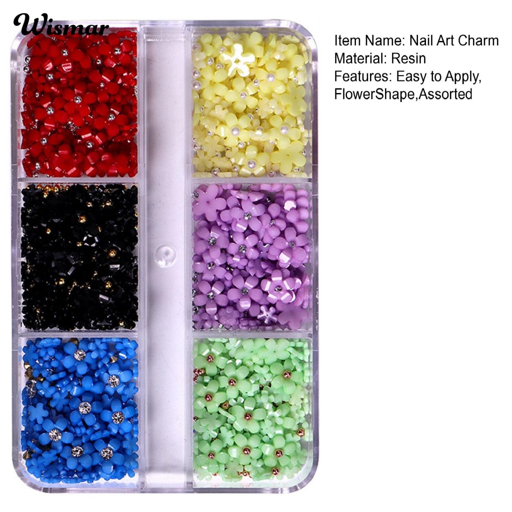 1 Hộp Phụ Kiện Trang Trí Móng Tay Lấp Lánh Nhiều Màu Sắc