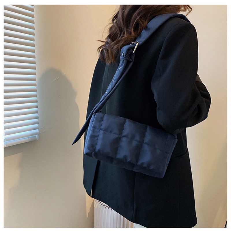 Túi tote đeo vai FAWORK chần bông họa tiết kẻ ô thời trang thu đông có nhiều màu cho nữ