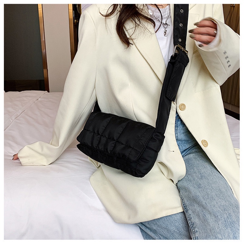 Túi tote đeo vai FAWORK chần bông họa tiết kẻ ô thời trang thu đông có nhiều màu cho nữ