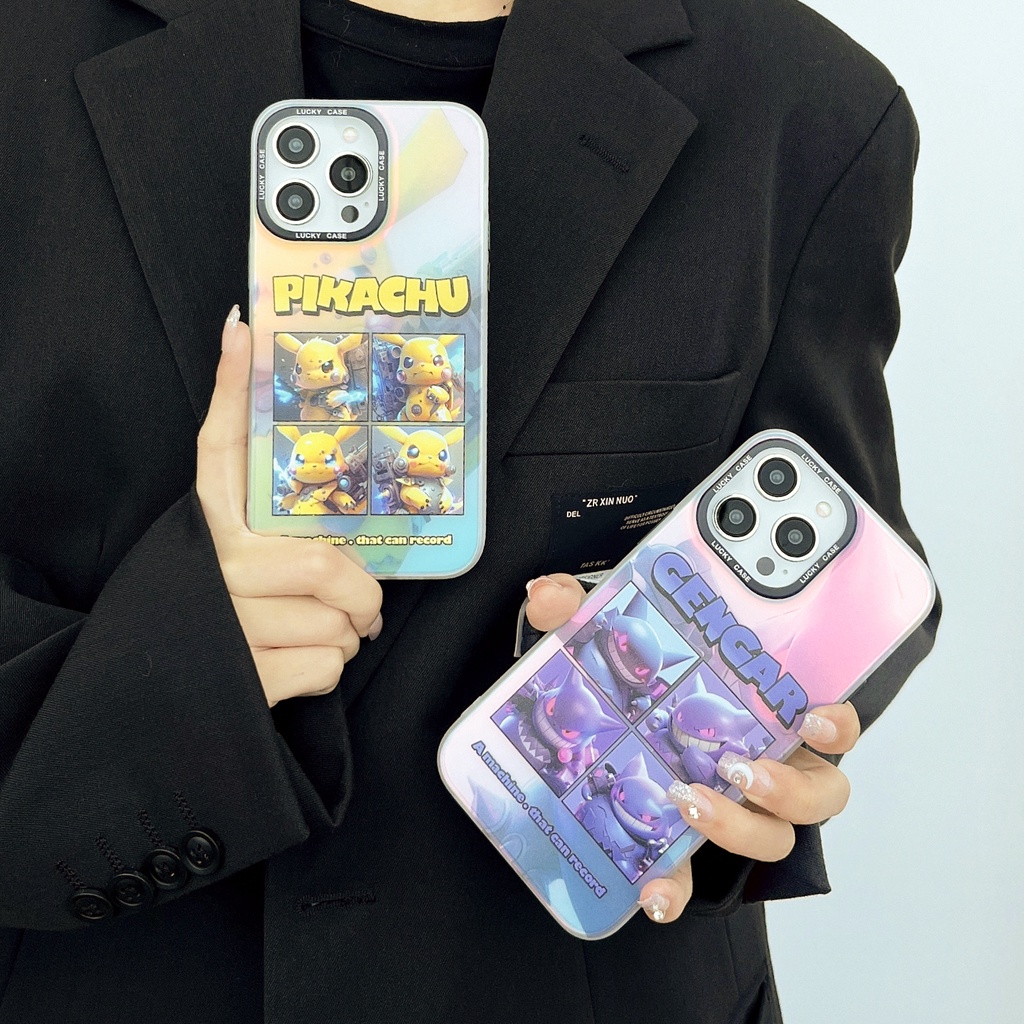 Ốp Điện Thoại Tpu Dẻo Màu Laser Họa Tiết Hoạt Hình Dễ Thương Chống Sốc Cho iPhone 14 13 12 11 PRO MAX