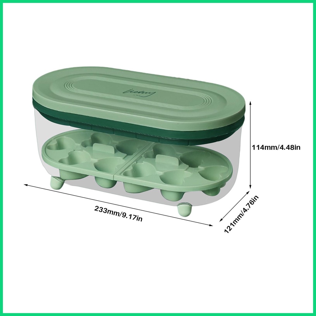 Khay Làm Đá 32 Ô Có Nắp Và Hộp Đựng