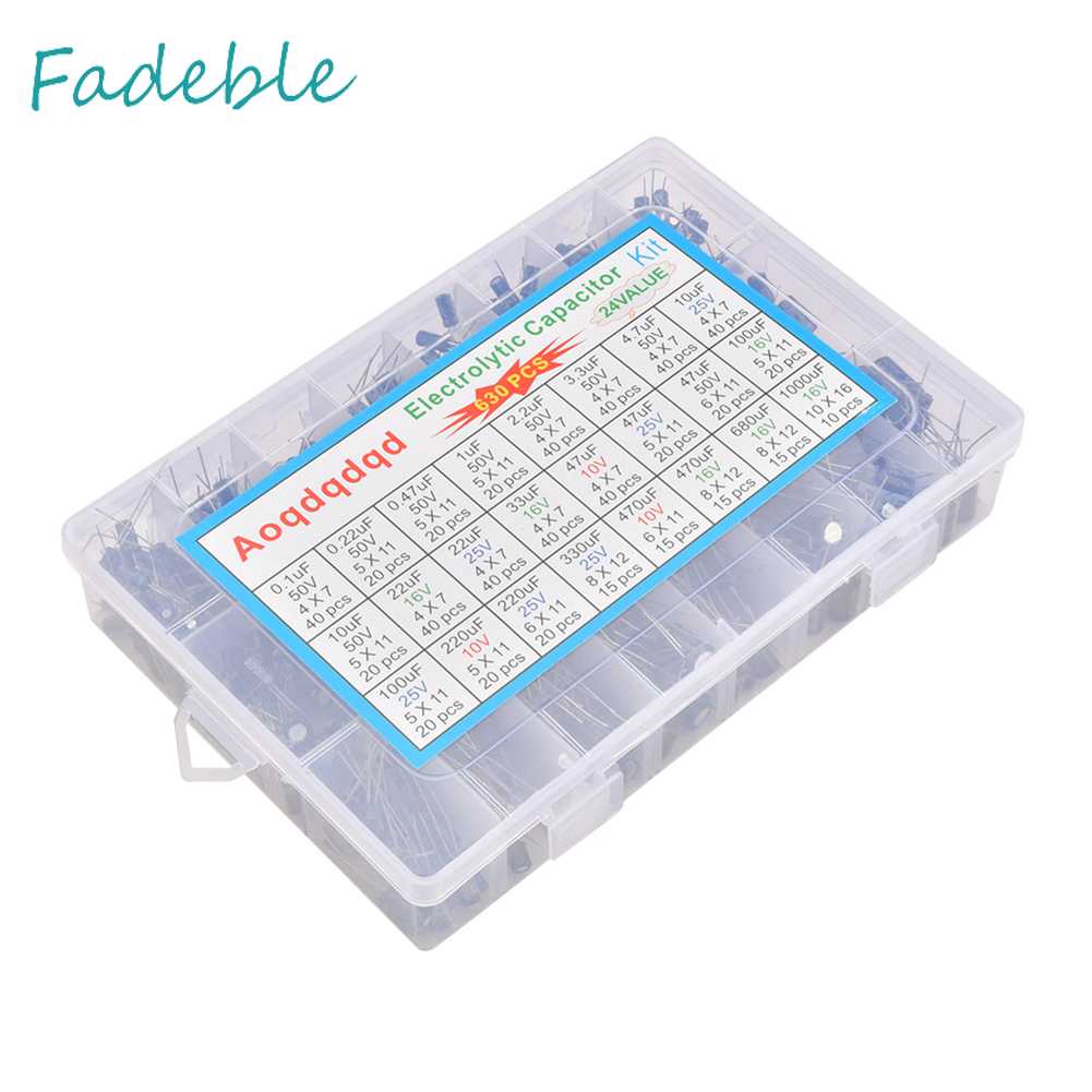 Set 630 Tụ Điện Kim Loại 24Values 0.1uF 1000uF Chuyên Dụng