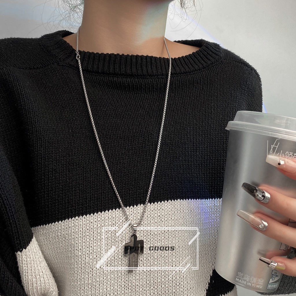 Vòng cổ Thép Titan Không Phai Phong Cách Hip hop Đơn Giản Thời Trang